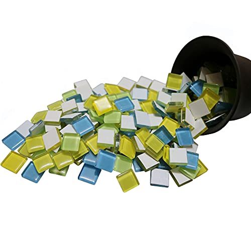 Smayt Yi Mosaic Tiles for Crafts Bulk Blue Green Yellow Mix