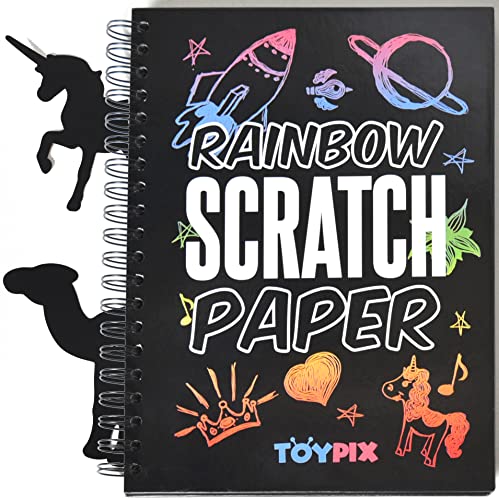 Scratch Art Book for Kids Set with Large Rainbow Scratch Paper + Anima –  ToysCentral - Europe