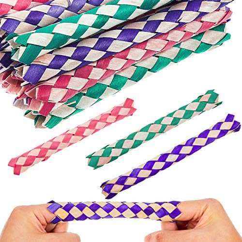 Syhood 24 Pieces Chinese Finger Trap Bamboo Finger Traps PET Bird