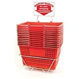 Load image into Gallery viewer, Only Garment Racks Shopping Basket Set Red with Stand and Sign
