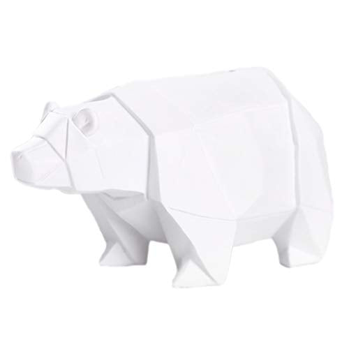 BESPORTBLE Polar Bear Coin Bank Resin Money Box Bank Animal Figurine Desktop Decor for Birthday Gifts (White)