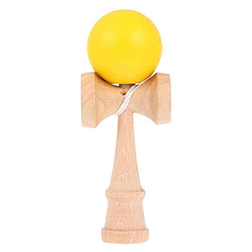 NUOBESTY Wood Kendama Toy Glow in The Dark Catch Ball Mini Cup and Ball Game Hand Eye Coordination Ball Catching Cup Toy for Kids Yellow
