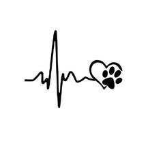 Load image into Gallery viewer, MDGCYDR Car Stickers Funny Car Sticker 3D 13CmX10.3Cm Heartbeat Love Dog Footprints Decals 3D Stickers On Car Reflective Motorcycle Car Styling

