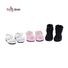 Load image into Gallery viewer, Emily Rose 18 Inch Doll Clothes| Value Pack Doll Shoes, Including Pink Easter Shoes, White Sandals and Black Boots | Fits American Girl Dolls
