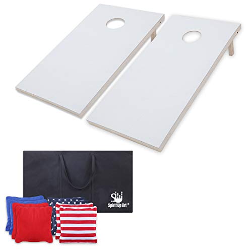 Wooden Cornhole Boards Set Beach Games for Kids and Adults Outdoor and Indoor Games with 8 Bean Bags Carrying Bag Included Multiplayer Game 3x2Ft Classic Cornhole