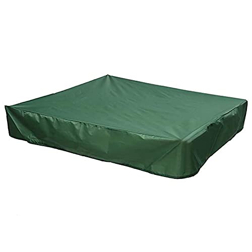 Sandbox Cover w/ Drawstring Sandpit Pool Cover,200x200cm Sandbox Protection Cover Square Green Beach Sandbox Canopy,Oxford Waterproof Dust Proof Pool Cover for Kids Toy Protection