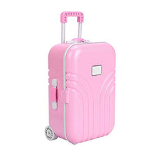 Load image into Gallery viewer, Semme Dolls Travel Suitcase, Mini Size Trolley Case with Open and Close Carry On Luggage Simulation Rolling Suitcase Toy( Pink)
