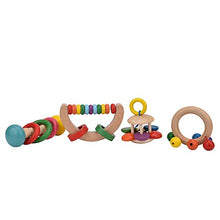 Load image into Gallery viewer, Baby Rattles Toys, Smooth Surface Non-Toxic &amp; Safe Early Educational Toys, 4Pcs Wooden Colorful for Newborn Baby Girl Baby Boy for 3 + Years
