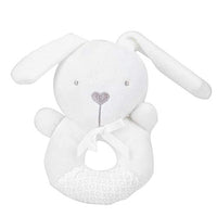 Baby Plush Rattle Toy, Cartoon Animal Ring Shaped Children Hand Bells BB Squeaker Early Grasp Ability Gift for Toddler Kids(Rabbit)