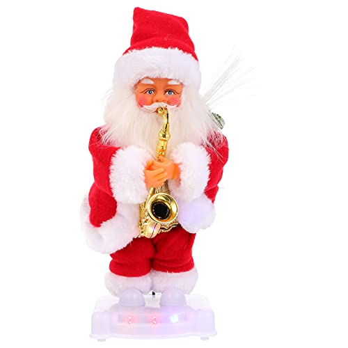 Toyvian 1Pc Christmas Dancing Singing Santa Claus Electric Glow Christmas Musical Doll Toy for Xmas Gift Table Home Decorations