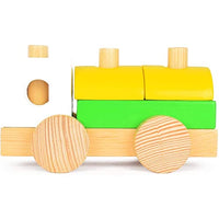 Wooden Block Mini Round Truck Construction Vehicle Educational Truck Toy for Home Learning Kindergarten Motor Skills, Imagination Development Puzzles Toys Preschool Children Toy Set for Kids Age 3+,