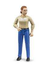 Load image into Gallery viewer, Bruder Toys - Bworld Woman Action Figure Light Skintoned and Blue Jeans with Grasping Hands and Moveable Limbs and Head - Ages 4+
