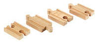 Brio World 33333   Mini Straight Tracks   4 Piece Wooden Train Tracks For Kids Ages 3 And Up