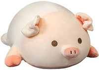WUZHOU Soft Fat Pig Plush Hugging Pillow, Cute Pig Stuffed Animal Toy Gifts for Bedding, Kids Birthday, Valentine, Christmas (Open Eyes,23.6in)
