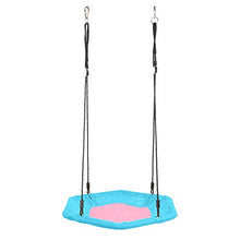 Load image into Gallery viewer, Hexagon Swing, Textilene Swing with 2 Carabiners &amp; Adjustable Rope(Pink &amp; Blue) 40 Inch
