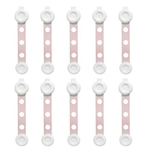 Load image into Gallery viewer, NUOBESTY 10pcs Baby Safety Locks Cupboard Strap Locks Child Proof Cabinets Locks Baby Proofing Toilet Seat Lock Guard for Child Safety Pink
