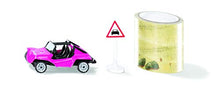 Load image into Gallery viewer, Siku 1604, Buggy with Tape and Traffic Sign, Metal/Plastic, Multicolour, 5 m Road Tape
