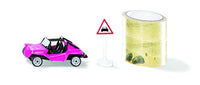 Siku 1604, Buggy with Tape and Traffic Sign, Metal/Plastic, Multicolour, 5 m Road Tape