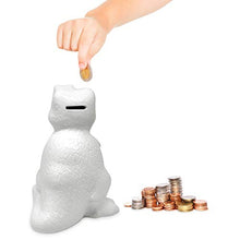 Load image into Gallery viewer, Isaac Jacobs Ceramic Dinosaur Money Bank, T-Rex Piggy Bank, Dino Room Dcor, Coin Bank, Gift for Boys or Girls, Tyrannosaurus (White)
