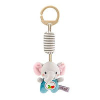 OhhGo Baby Toy Cartoon Animal Stuffed Hanging Rattle Toy Baby Crib Travel Stroller Soft Plush Toy with Wind Chime