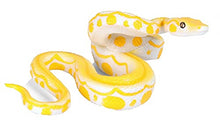 Load image into Gallery viewer, Ulalaza Simulation Snake Toy Lifelike Python Cobra Model Halloween Prank Scary Snake Fake Animal Toy (Yellow Python)
