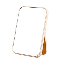 Load image into Gallery viewer, Beaupretty Portable Makeup Mirror Fodable Square Makeup Mirror Travel Vanity Mirror Portable Tabletop Mirror (Beige)
