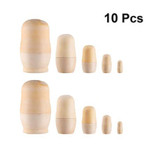 Load image into Gallery viewer, Toyvian Unpainted Russian Nesting Doll, 2 Sets 10pcs DIY Wooden Unpainted Matryoshka Dolls Crafts Russian Nesting Dolls Wood Peg Dolls Blank People Unfinished Wood Doll Bodies
