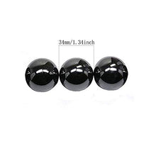 Load image into Gallery viewer, NICO SEE WONDER 1.34 Inch 34mm Black Magnetic Balls, 3Pieces Magnets Toys with Bag, Hematite Magnetic Rattlesnake Egg.
