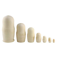 Larcele DIY Wooden Blank Nesting Dolls Set 7 Pieces Russian Doll for Kids BPTW-01 (Style 4822)