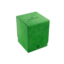 Load image into Gallery viewer, Gamegenic Squire 100+ Convertible Deck Box | Card Storage Box with Removable Cover | Holds 100 Double-Sleeved Cards | Premium Nexofyber Deck Box with Microfiber Inner Lining | Green Color | Made
