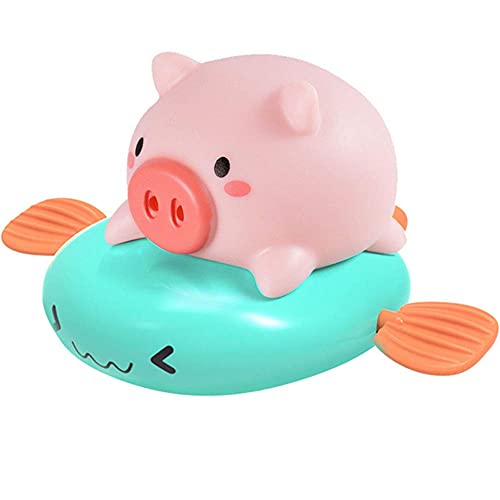 RTYEW Baby Floating Bath Toy Spray Water Piggy, Wind Up Pull and Go Swimming Animals Fish& Pig Water Squirt Bathtub Pool for Kids Children Boys Girls