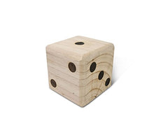 Load image into Gallery viewer, Giant 3.5&quot; Wooden Yard Dice with Laminated Yardzee and Farkle Scoresheets and Durable Carrying Case
