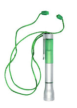 Load image into Gallery viewer, 5&quot; LED Light-Up Black Ink Pen with Necklace (Green) Torch and Pen with String for Camping, Summer Camp, Hiking, Outdoor Activities, Emergency Survival Tool, Party Favor, Prizes and Incentives.
