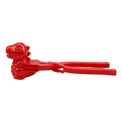 ZTGD 1pcs Snowball Maker Tool,Dinosaur Shape Snow Ball Clip,Snow Sled,Good Flexibility Plastic Outdoor Play Winter Snowball Clamp Kids Toy - Red S