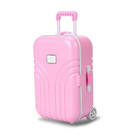 Semme Dolls Travel Suitcase, Mini Size Trolley Case with Open and Close Carry On Luggage Simulation Rolling Suitcase Toy( Pink)