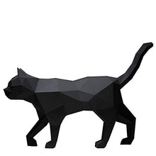 Load image into Gallery viewer, Papercraft World Black Cat Wall Art - 3D Puzzle Colored DIY Kits for Wild Animal Lovers - 100% Recycled Fortified Materials - Handmade Modern Minimalist Use Anywhere Decoration
