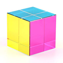 Load image into Gallery viewer, ZhuoChiMall CMY Mixing Color Cube 1.6 inch (40 mm) CMYcube Crystal Glass Prism, RGB Dispersion Prism, Multi-Color Desktop Toys Education Gift for Kids
