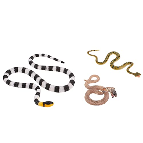 KESYOO 3Pcs Halloween Party Snake Props Scary Snake Models Snake Toys Desktop Decors Halloween Ornament Horror Decor Prop