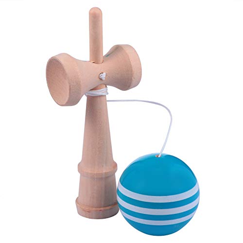 BESPORTBLE Wooden Kendama Toy Japanese Cup Mini Catch Ball Hand Eye Coordination Ball Tribute Kadoma Game Skill Toy for Christmas Kids Parent-Child Activities Sky-Blue