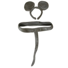 Load image into Gallery viewer, Making Believe Gray Mouse Headband Ears and Tail Costume Set
