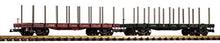 Load image into Gallery viewer, Piko 38770 PRR Bogie Stake Wagon Set (2)
