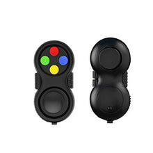 Load image into Gallery viewer, glacely Fidget Toy - 9 Fidget Features Perfect for Skin Picking, ADD, ADHD, Anxiety and Stress Relief - Multi Color Rainbow on Black - Prime Ready (2 of Pack )

