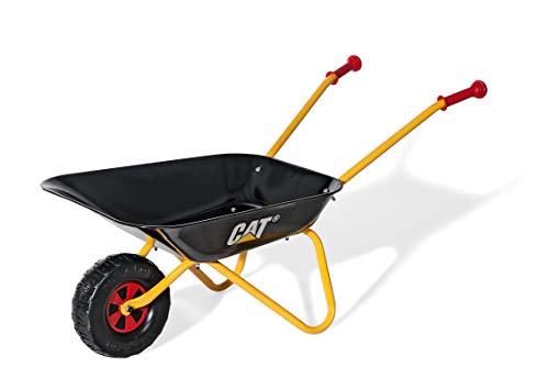 Rolly CAT Kids Wheelbarrow Ride On - Rust-Resistant Seamless Steel Tub with Rubber Hand Grips