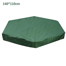 Load image into Gallery viewer, Sandpit Cover for Sandbox with Drawstring,Oxford Cloth Sandbox Canopy Waterproof Sandpit Pool Cover Patio Anti UV Green Sandbox Covers Hexagon Kids Toy, for Home Garden Outdoor Pool (140110cm)
