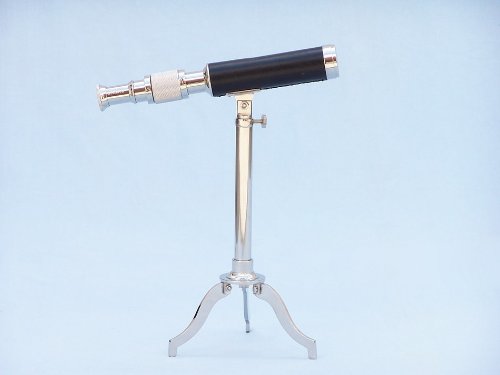 Chrome with Leather Telescope on Stand 17