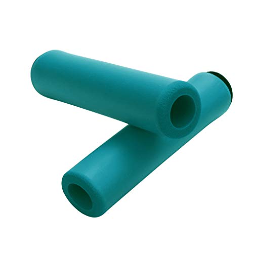 1Pair Anti-slip Soft Silicone Rubber Bicycle Handlebar Grip Sports Bike Grips Cover Eco-Friendly Foam Soft Cycling Handlebar Bicycle Grip with Bike Handle Spigot Comfortable & Heavy Duty (Blue)