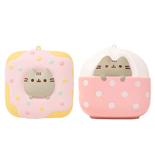 Hamee Pusheen Tabby Cat Junk Food Slow Rising Squishy Toy (Donut & Ice Cream, 2 Piece Set) for Birthday Gift Boxes, Party Favors, Stress Balls, Kawaii Squishies for Kids, Girls, Boys, Adults