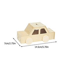 Load image into Gallery viewer, EXCEART 3pcs Unfinished Wood Car Piggy Bank Blank Money Saving Box Coin Box Change Container Jar 3D Puzzle Toys for Kids Painting DIY Craft Gift Decoration
