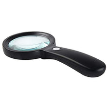 Load image into Gallery viewer, NUOBESTY Magnifying Glass with 12 LED Lights 3X Handheld Reading Magnifier Glass 90 mm Magnifying Lens for Seniors Soldering Inspection Coins Jewelry Black
