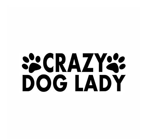 MDGCYDR Car Stickers Funny Car Sticker 3D 14CmX5.5Cm Text Crazy Dog Lady Fashion Funny Stickers and Decals Creative Vinyl Car Styling